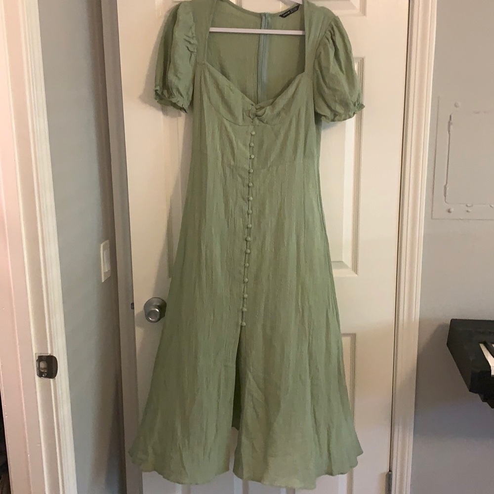 Green Button Down Dress